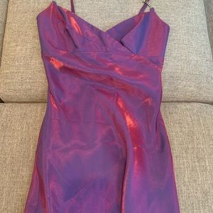 Iridescent and shimmery full length gown.